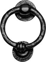 Deurklopper ring 100mm smeedijzer zwart