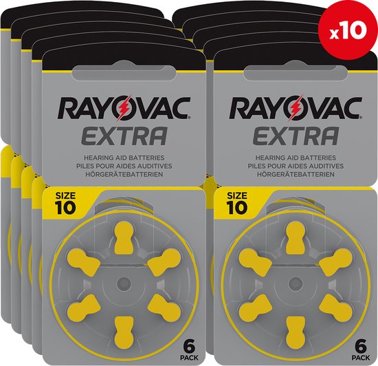 Rayovac Extra Hoorbatterijen 10 Geel 60 pack - Rayovac