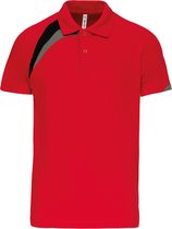 Herenpolo 'Proact Sport' korte mouwen Red/Black/Grey - XL