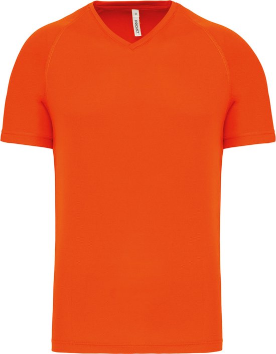 Herensportshirt 'Proact' met V-hals Fluorescent Orange - XL