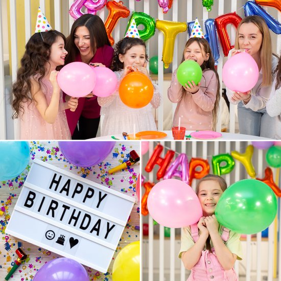 Partizzle 100 Pièces Ballons en Latex Arc-en-Ciel Colorés - Arche de Ballons - Décoration de Fête d'Anniversaire - Convient à l'Hélium - 30 CM