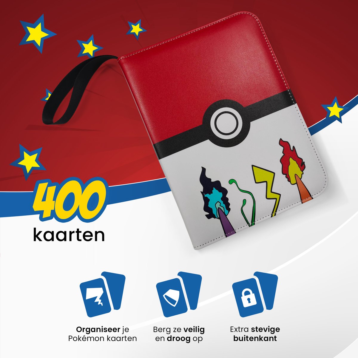 Étui de transport pour cartes Pokémon, classeur de cartes, album à fermeture  éclair pour garçons et filles (A, 400 poches) : : Jeux et Jouets