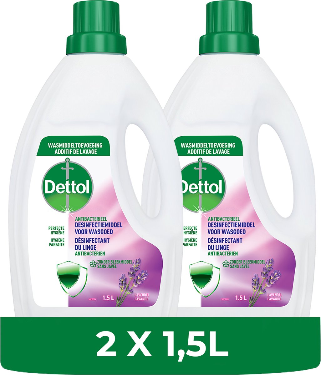 Goedkoopste BE - Dettol Was Toevoeging Hygiëne Lavendel – 1,5 L - 2 Stuks - Voordeelverpakking