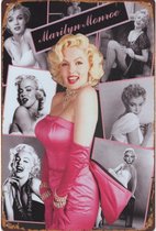 Metalen wandbord Marilyn Monroe Collage - 20 x 30 cm