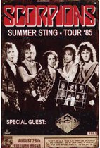 Metalen wandbord concertbord Scorpions Summer Sting - 20 x 30 cm
