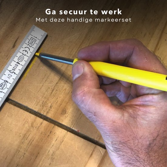 Pica 55010 Markeerstiftenset voor timmerlieden, timmermanspotlood, voor hout, metaal, keramiek, glas en nog veel meer, met tas