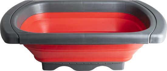 Gusta - Opvouwbaar vergiet - rood/antraciet | bol