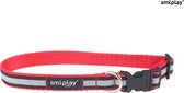 Amiplay Halsband verstelbaar Shine rood maat-XL / 45-70x2,5cm