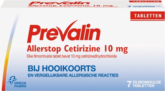 Prevalin Allerstop Allergietabletten Cetirizine 10 mg - 3 x 7 tabletten - Prevalin