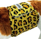 Couche pour chien mâle - Léopard marron - Taille XL - Lavable - Ajustable 64-86 cm