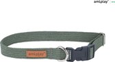 Amiplay Halsband verstelbaar Cotton khaki maat-L / 40-60x2,5cm
