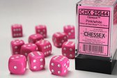 Chessex 12 x D6 Set Opaque 16mm - Pink/White