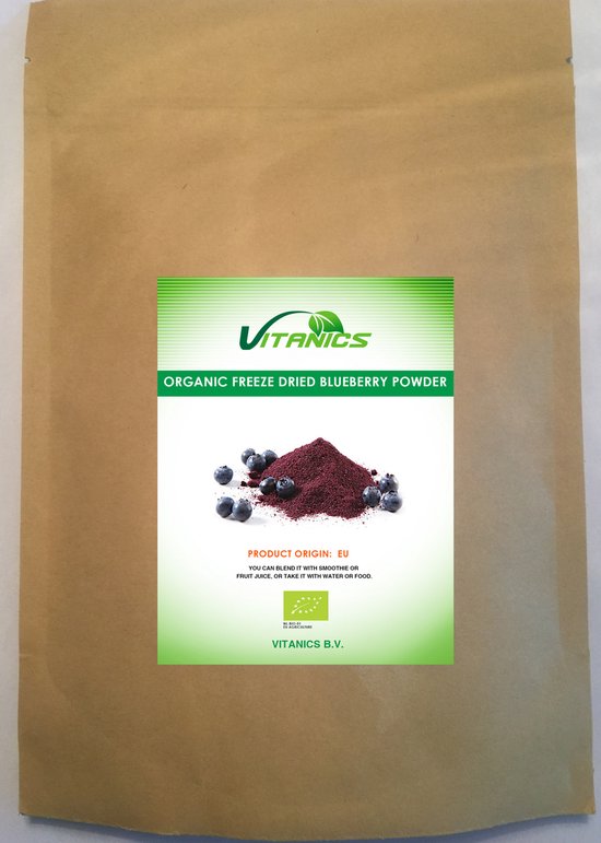 Poudre de myrtille lyophilisée biologique 60g - Pays- Nederland commande la livraison 1-2 jours ouvrables