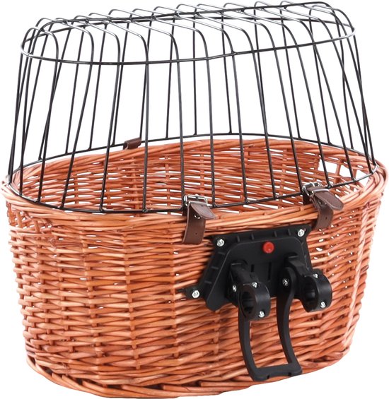 MaxxPet Fietsmand hond - Hondenmand fiets - Voor Bagagedrager - 46,5x37,5x40,5 cm - Bruin