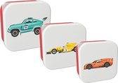 iTotal Brooddozen - Set van 3 Broodtrommels - Race Auto's - Kinderen