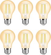 Slimme Zigbee E27 filament lamp voordeelset - A60 model - amberkleurig (6 stuks) - Smart lamp - Slimme Zigbee lamp
