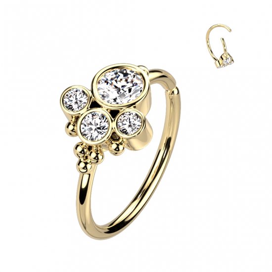 Buigbare ring cluster steen 0.8X8 gold plated