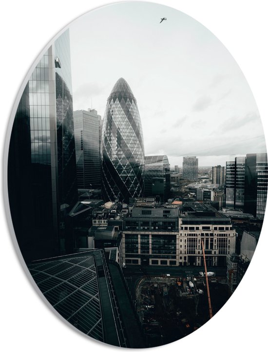 PVC Schuimplaat Ovaal - Uitzicht van een Stad - Verenigd Koninkrijk - 21x28 cm Foto op Ovaal (Met Ophangsysteem)