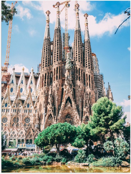 Poster (Mat) - Sagrada Familia in Barcelona, Spanje - 75x100 cm Foto op Posterpapier met een Matte look