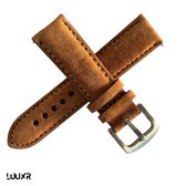 Heren horlogebandje - 22mm - Cognac Bruin suede - LuuXr