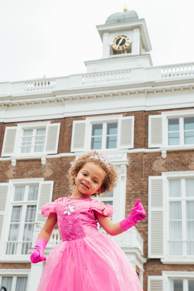 Het Betere Merk - Prinsessenjurk meisje - Roze vlinders - Verkleedkleren meisje - Kleed — afbeelding 2