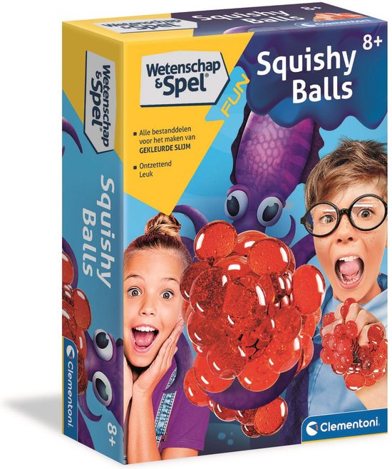 Clementoni Wetenschap & Spel Fun - Squishy Ballen, wetenschappelijk laboratorium, experimenteerset voor kinderen, 8+ jaar, 66950 - Clementoni
