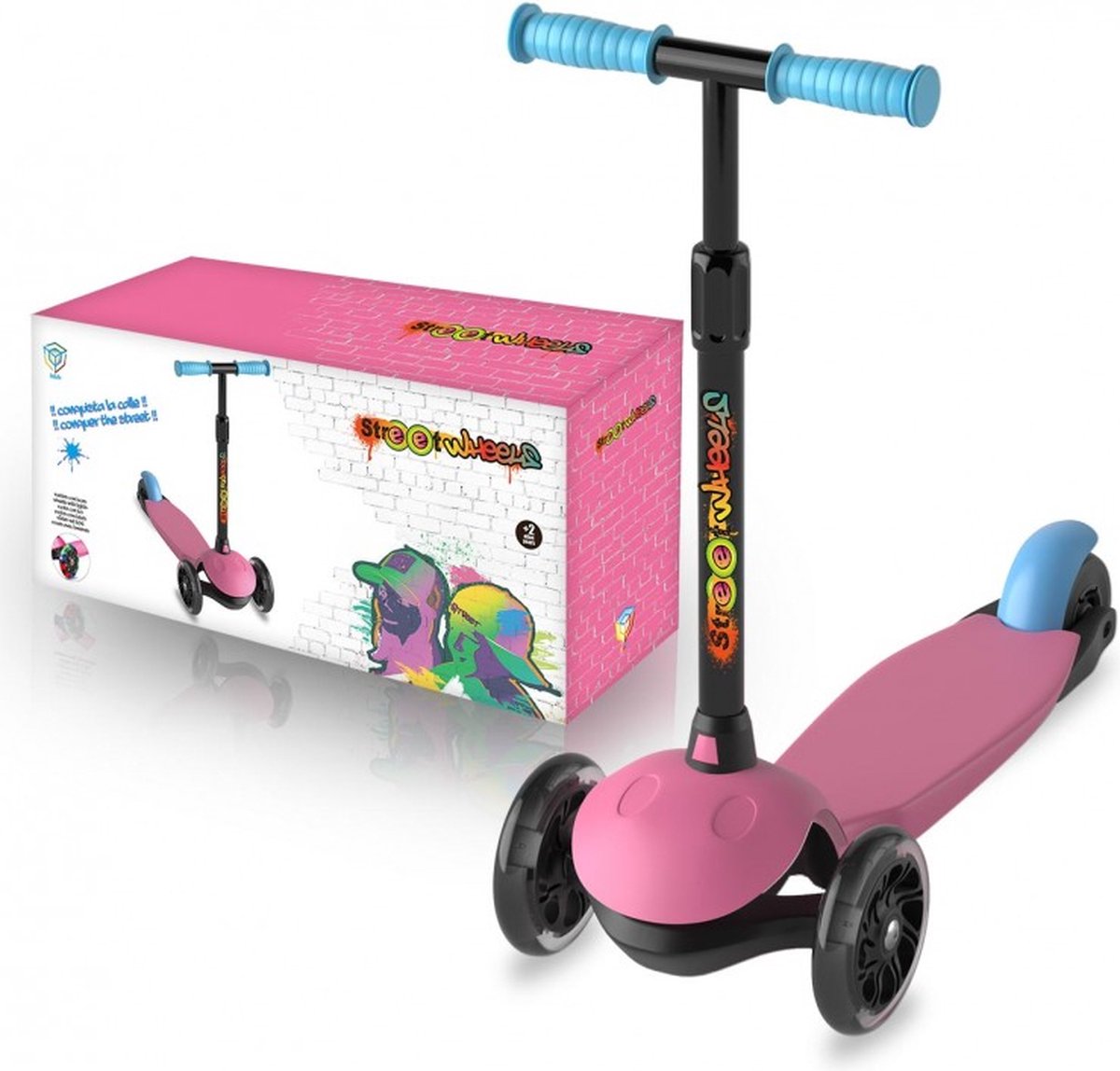 Trottinette pour enfants Trottinette à 3 roues pour tout-petits filles  garçons Stee Rose 