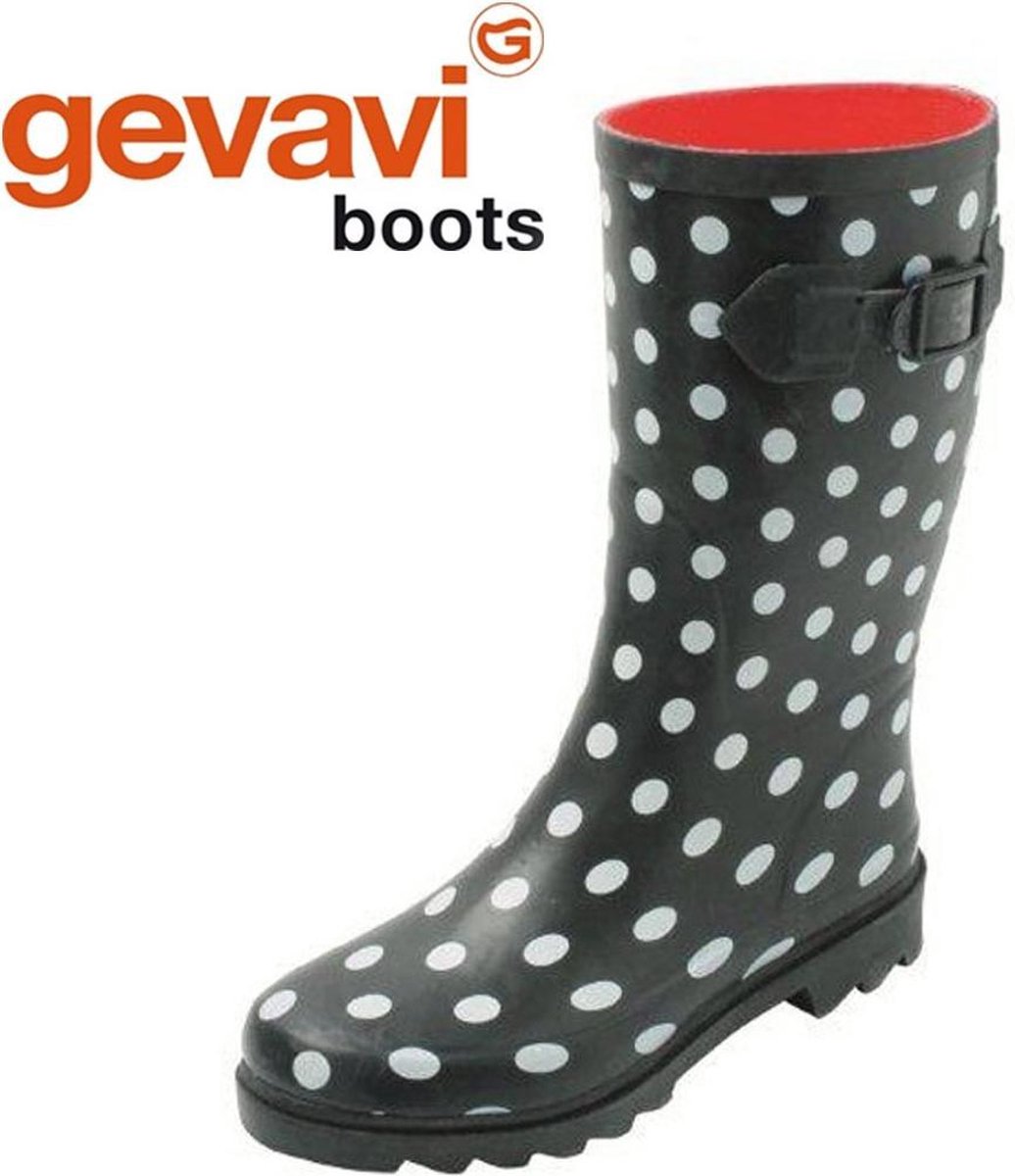 Gevavi Boots - Stip dameslaars rubber zwart