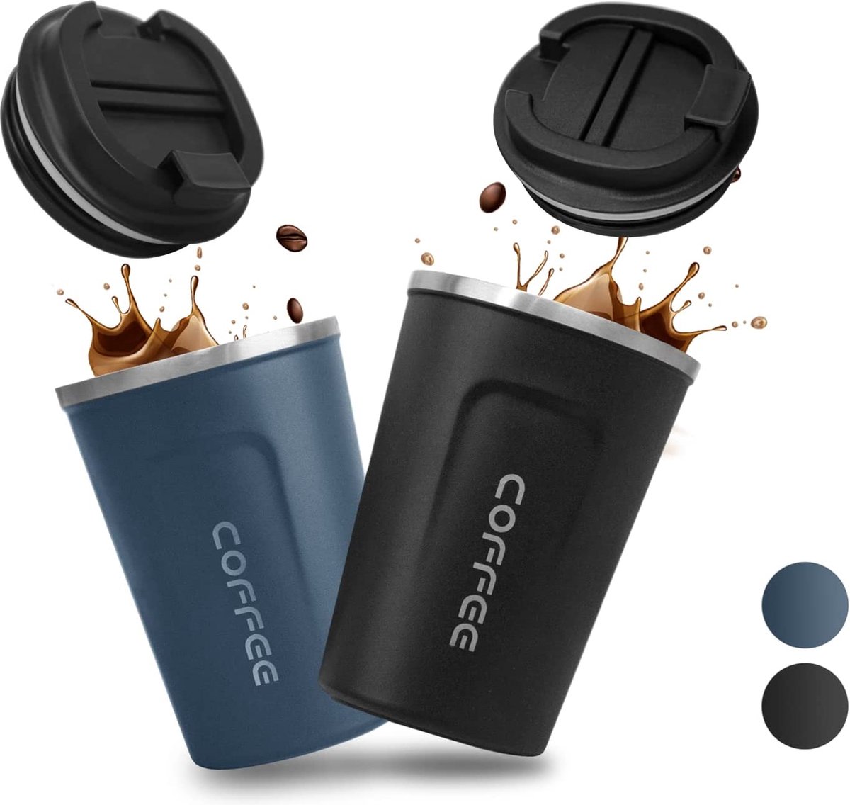 HEECN Palm Vacuümbeker - 260 Ml, Dubbelwandige RVS Reismok, Lekvrij, BPA-vrij - Groen