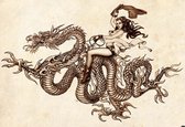 Fotobehang Dragon Tattoo | PANORAMIC - 250cm x 104cm | 130g/m2 Vlies
