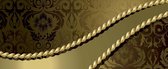 Papier peint Motif ornemental doré | PANORAMIQUE - 250cm x 104cm | Polaire 130g / m2