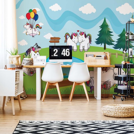 Behangrand, vliesbehang Kids Walls wit, blauw, roze