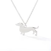 MyDogGifts - Luxe Teckel ketting - Zilver - Herdenkingsproduct