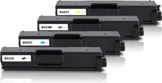 MediaHolland - Huismerk Toner TN-423 / TN-421 geschikt voor Brother Laser Printers - Zwart, Cyaan, Magenta en Geel - Toners Cartridges - Zwart: 6500 Pagina's & Kleur: 4000 Pagina's