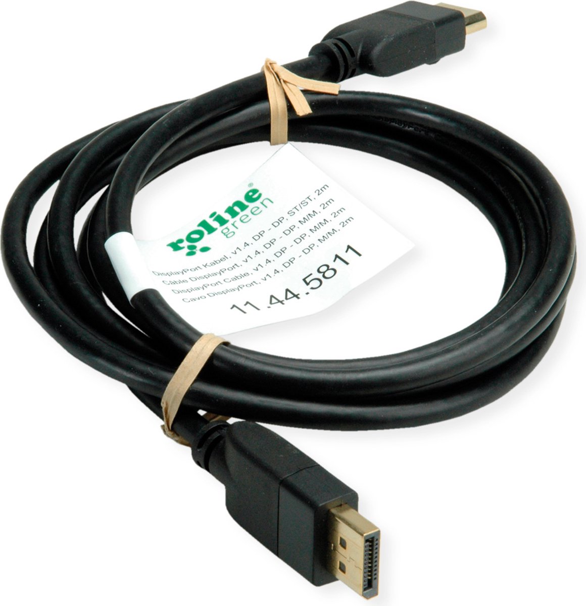 ROLINE GREEN DisplayPort-kabel, v1.4, DP M - M, zwart, 5 m