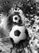 Fotobehang Football Puzzle | XXL - 206cm x 275cm | 130g/m2 Vlies