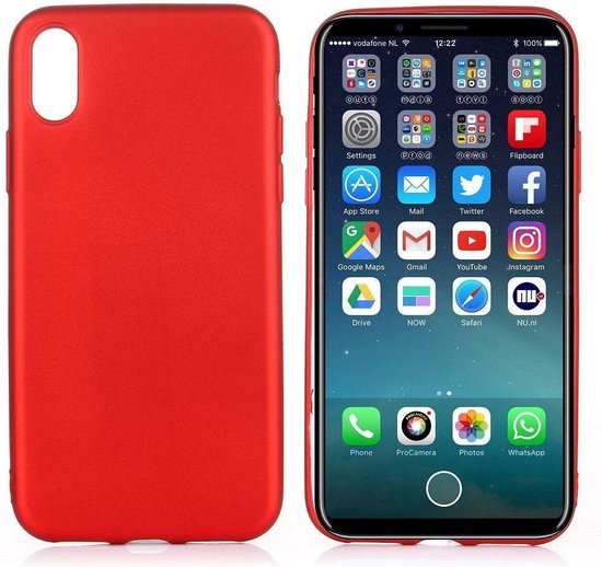 Rood flexibel iPhone X TPu hoesje metallic paint