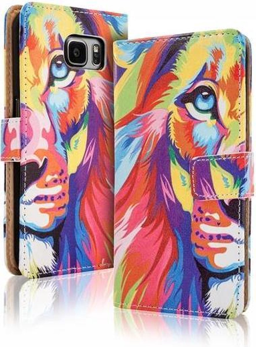 Kleurrijke leeuw iPhone 6 Plus portemonnee hoesje