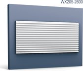 3d muurpaneel Orac Decor WX205-2600 MODERN TRACK Wandpaneel aan beide zijden bruikbaar slechts één zijde is geprimed Lijstwerk modern design wit 2,6 m