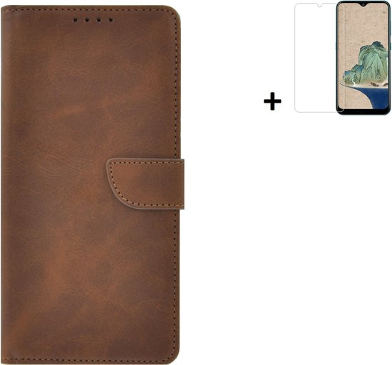 Etui Nokia G22 - Bookcase - Etui Nokia G22 - Etui portefeuille en cuir PU Housse marron + Protège-écran