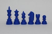 Schaken – Schaakstukken – Maat 6 – Kleur – Blauw – Koningshoogte KH 95 mm – 3D print – Voor één speler