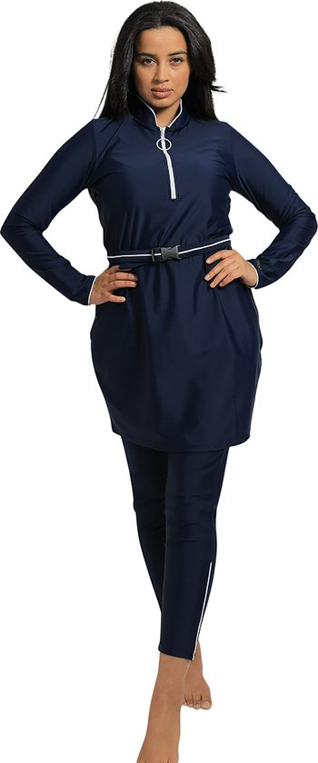 Foto: Ivory blue marine burkini van mykiny brand maat m 38 boerkini burqini badpak