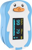 Professionele Saturatiemeter voor Kinderen - Waarschuwingsfunctie - Vinger Zuurstofmeter - Inclusief Batterijen (blauw)