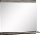 Badplaats Badkamerspiegel Montreal 60 x 12 x 50 cm - Grijs Eiken - Spiegel met Houten Frame en Planchet