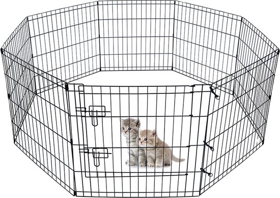 MaxxPet Konijnenren - Puppyren - puppykennel- puppy box - opvouwbaar - knaagdieren ren - dierenren - 91cmx61cm - 8 delig
