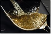 Inductie beschermer 83x51,5 - afdekplaat inductie mat - Dietrix Kookplaat beschermer - Base - Black en Gold - Champagne glas