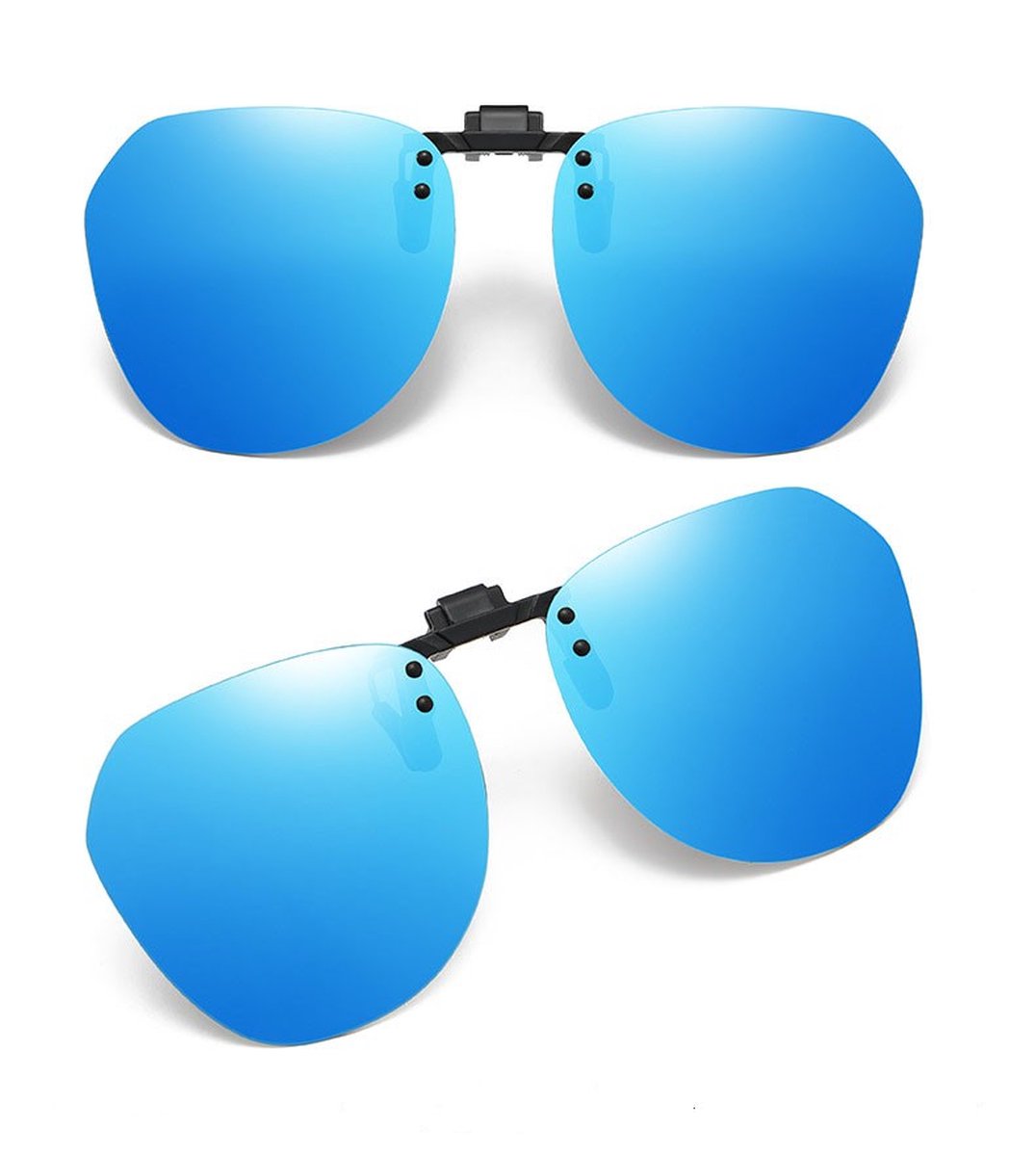 Clip on zonnebril-Clip Gepolariseerde Zonnebril-Optilbaar en Ultralicht-ijs blauw