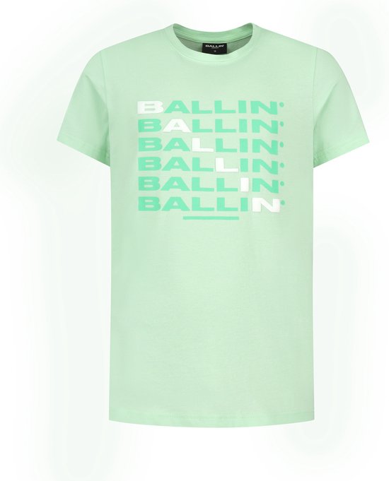 Ballin Amsterdam - Jongens Slim Fit T-shirt - Groen - Maat 128
