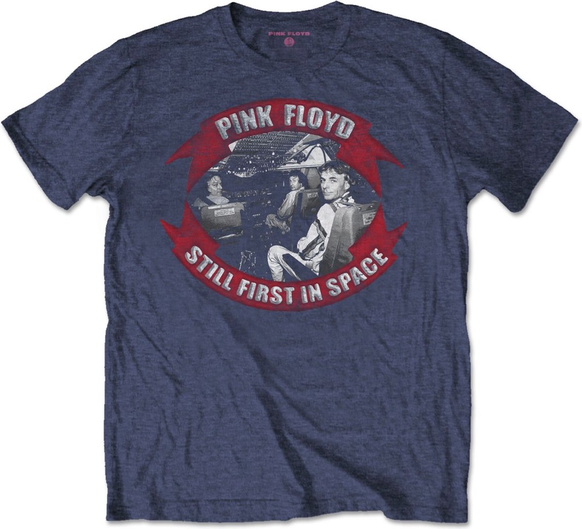 Pink Floyd - First In Space Vignette Heren T-shirt - M - Blauw