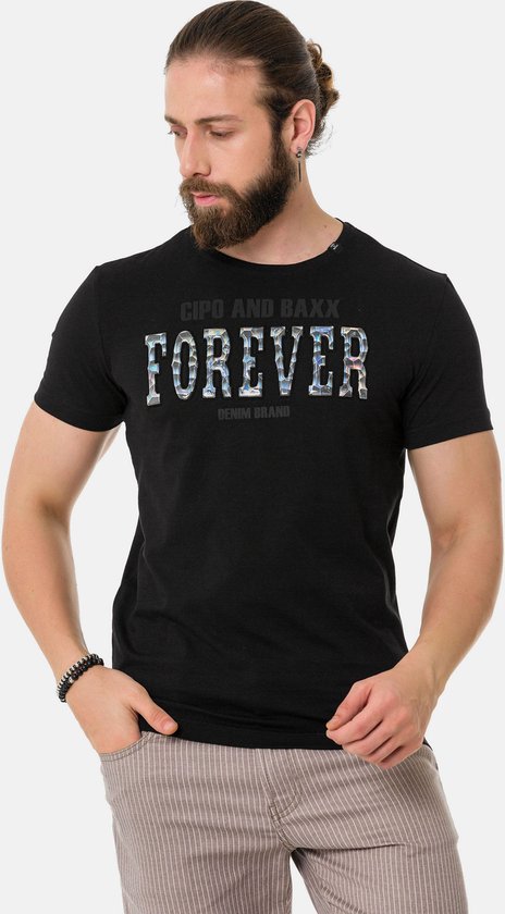 T-shirt Cipo Baxx Męski New York Bad Girl